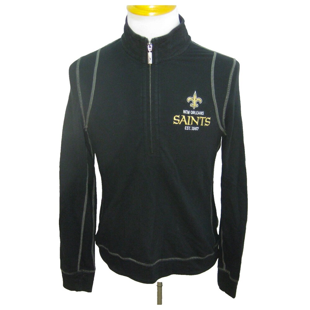 New Orleans Saints Men's Medium Black Tommy Bahama 1/4 Sweatshirt Shirt Football